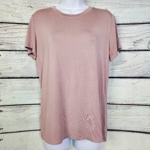 Maurices 24/7 M Rose Mauve Stretch Tee Solid Basic Soft Short Sleeve